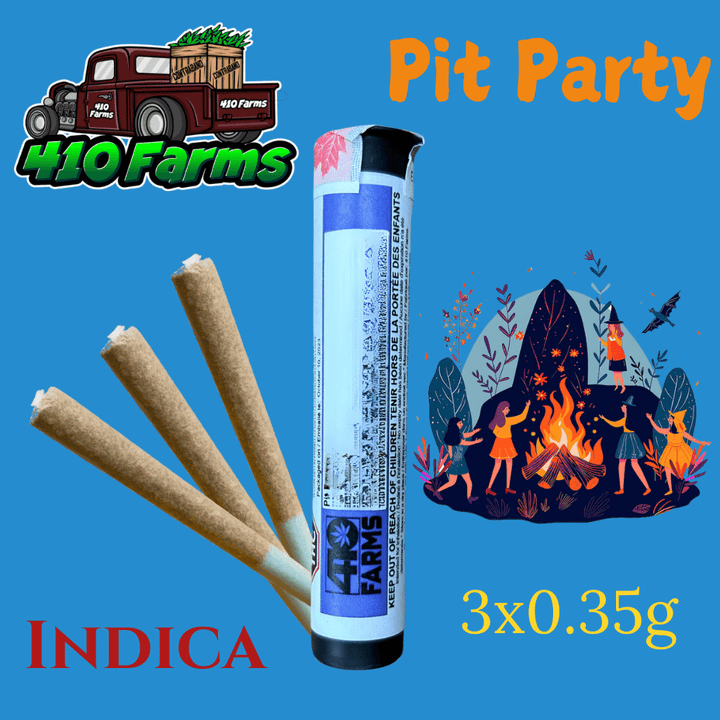 410 Farms Pit Party Indica Pre-rolls-3x0.35g Morden Vape SuperStore and Cannabis Manitoba Canada