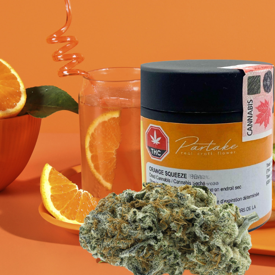 Partake Orange Squeeze Sativa Flower-28g in Manitoba