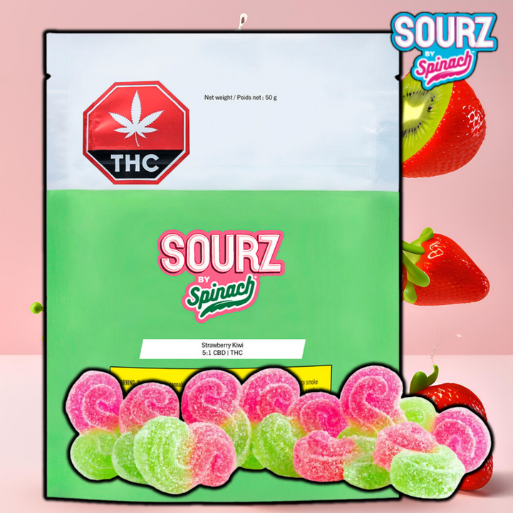 Spinach Sourz Strawberry Kiwi Gummies-10pkg in Manitoba