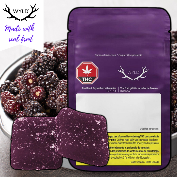 Wyld Boysenberry Indica Gummies in Manitoba at Morden Vape SuperStore