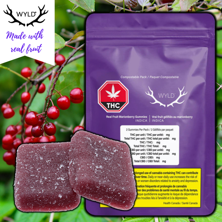 Wyld Real Fruit Marionberry Indica Gummies-2x5mg in Morden Manitoba