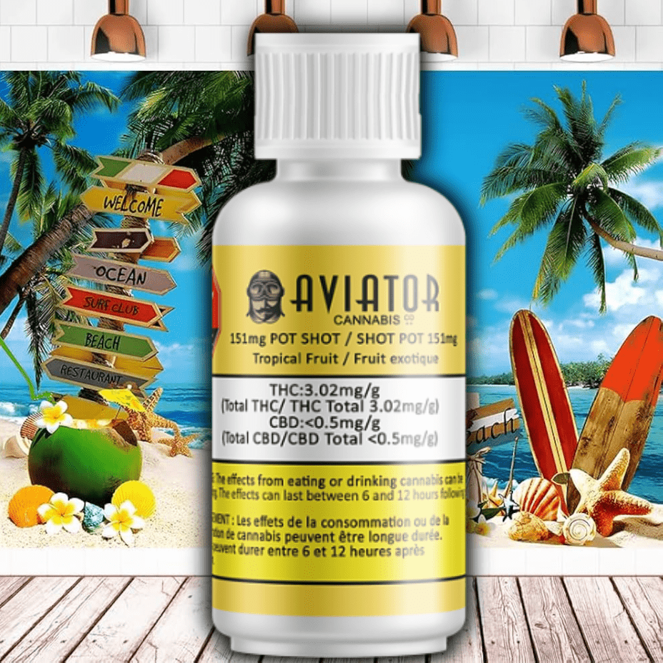 Aviator Cannabis 151mg Pot Shot Tropical Fruit-50ml 50ml Morden Vape SuperStore and Cannabis Manitoba Canada