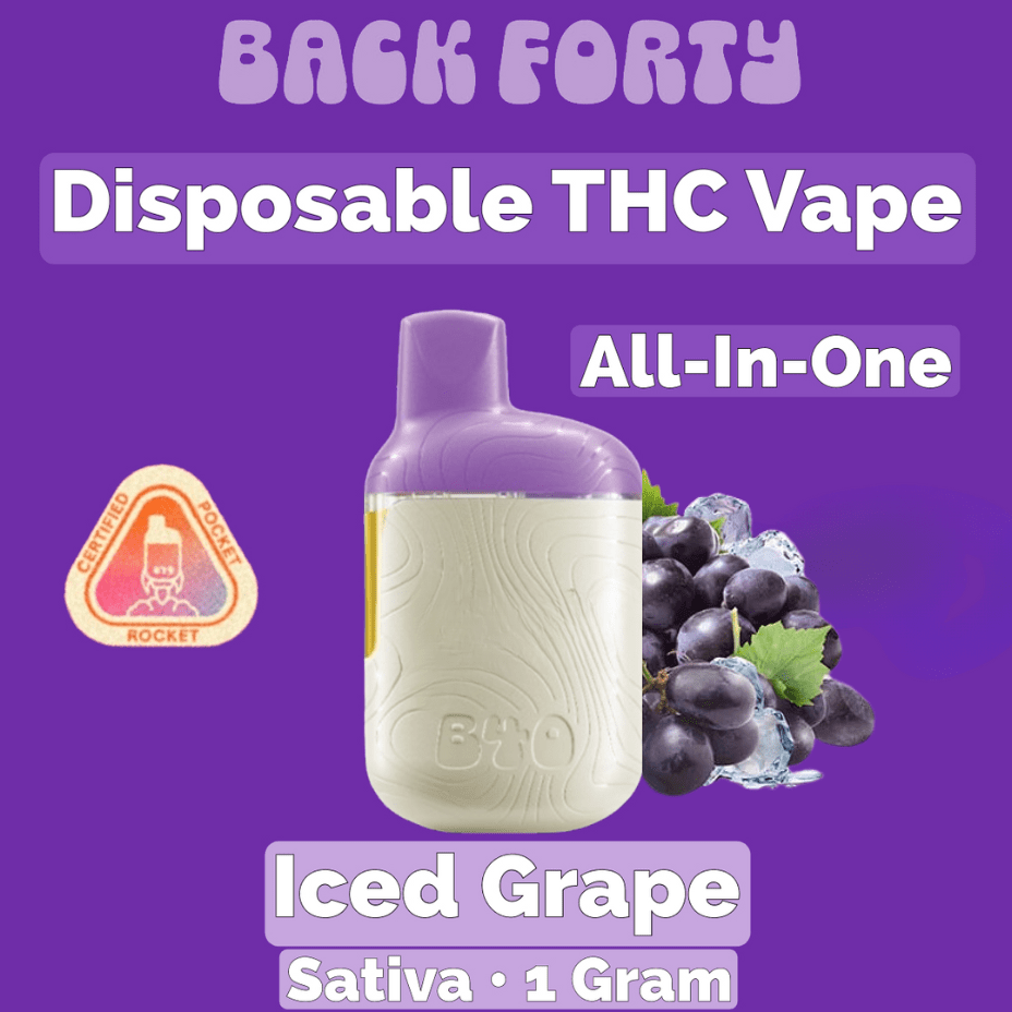 Back Forty Iced Grape THC Disposable Vape-0.95g 1g Morden Vape SuperStore and Cannabis Manitoba Canada