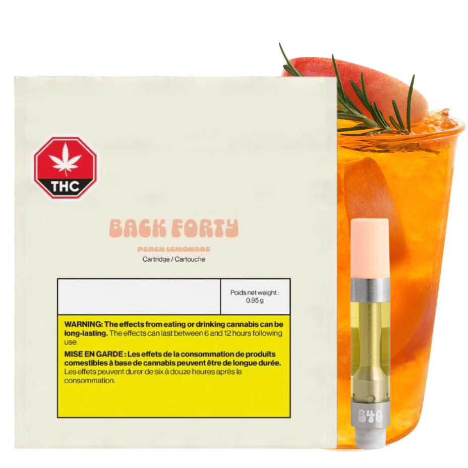 Back Forty Peach Lemonade 510 Cartridge-0.95g 0.95g Morden Vape SuperStore and Cannabis Manitoba Canada