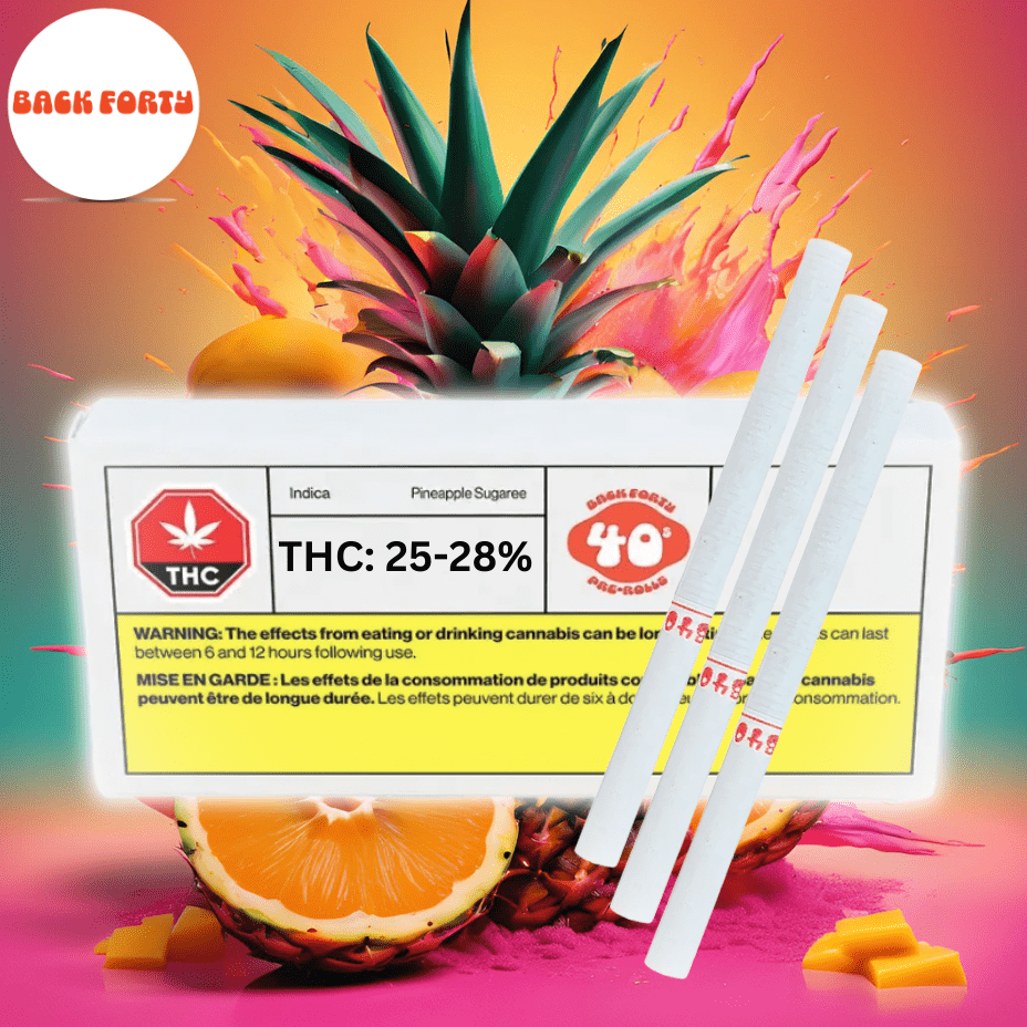 Back Forty Pineapple Sugaree Pre-rolls 10x0.35g 10x0.35g Morden Vape SuperStore and Cannabis Manitoba Canada