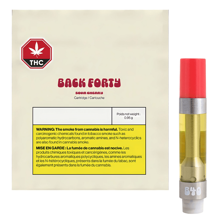 Back Forty Sour Cherry Indica 510 Cartridge-0.95g Morden Vape SuperStore and Cannabis Manitoba Canada