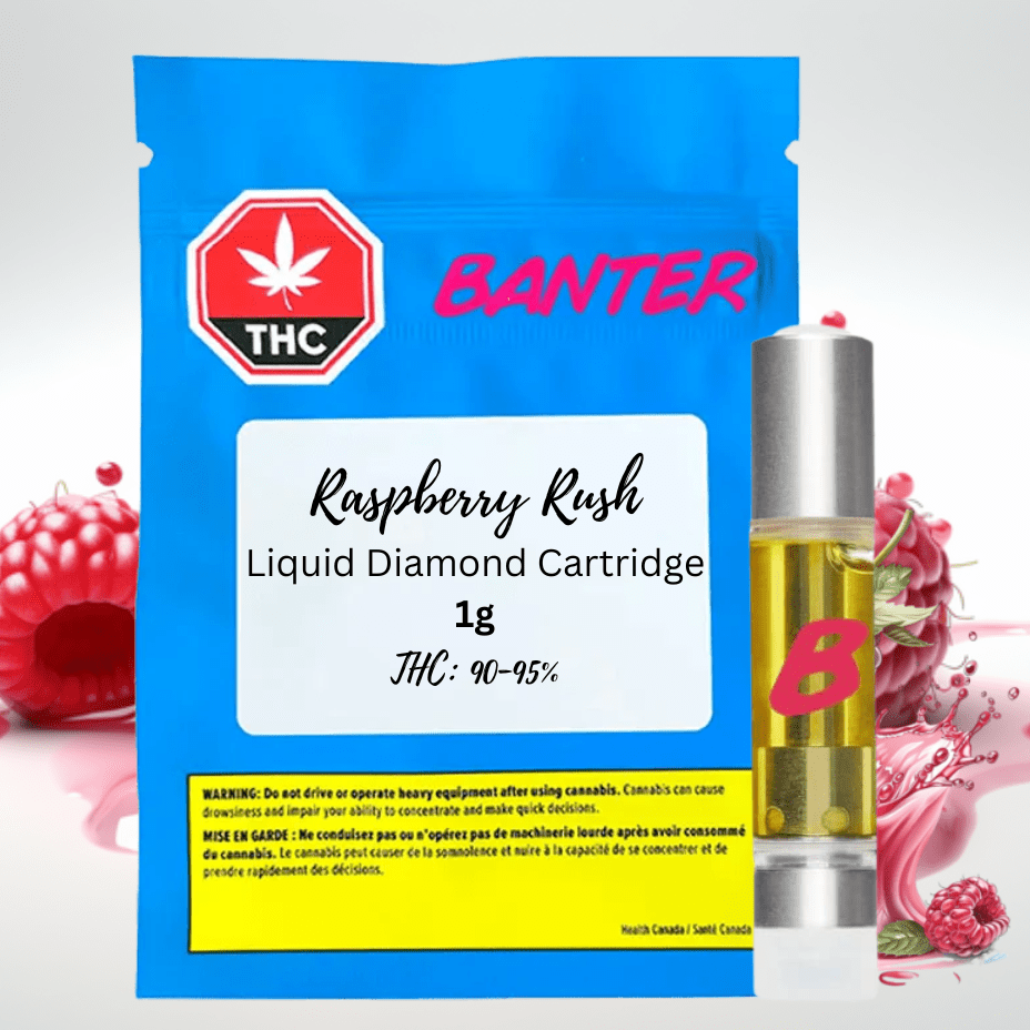 Banter Raspberry Rush Liquid Diamond Cartridge-1g 1g Morden Vape SuperStore and Cannabis Manitoba Canada