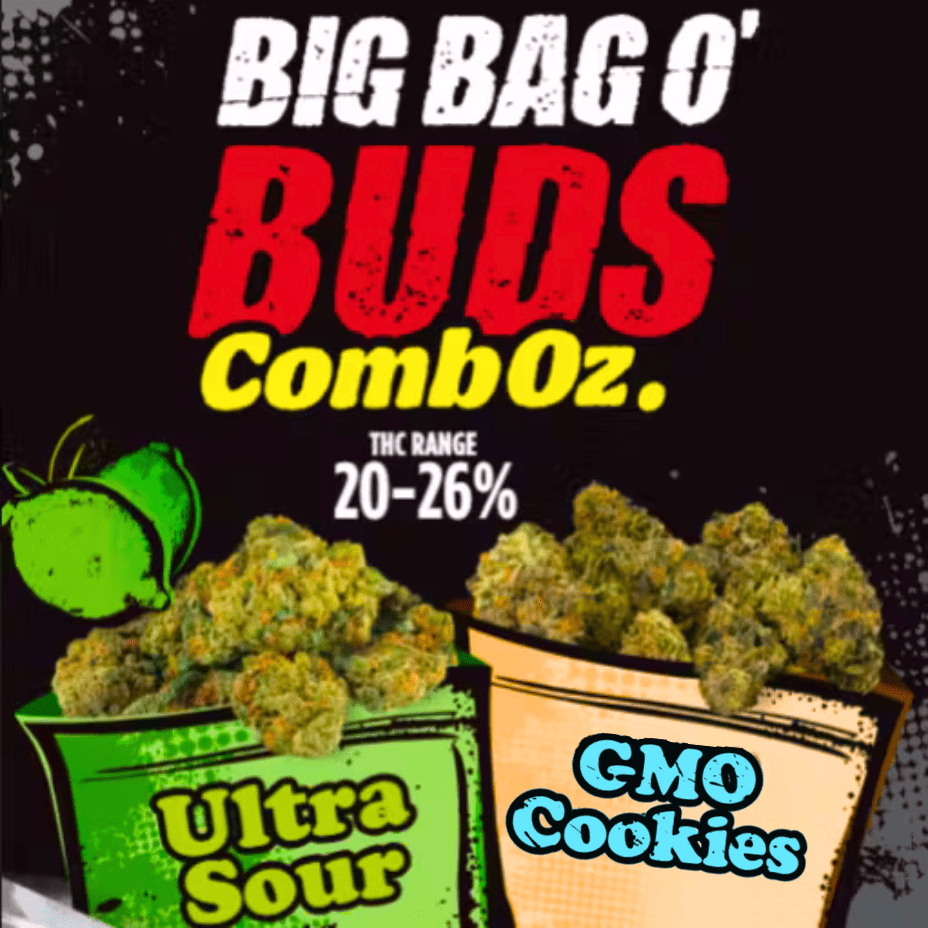 Big Bag O Buds-Comboz GMO & Ultra Sour-2x14g 28g Morden Vape SuperStore and Cannabis Manitoba Canada