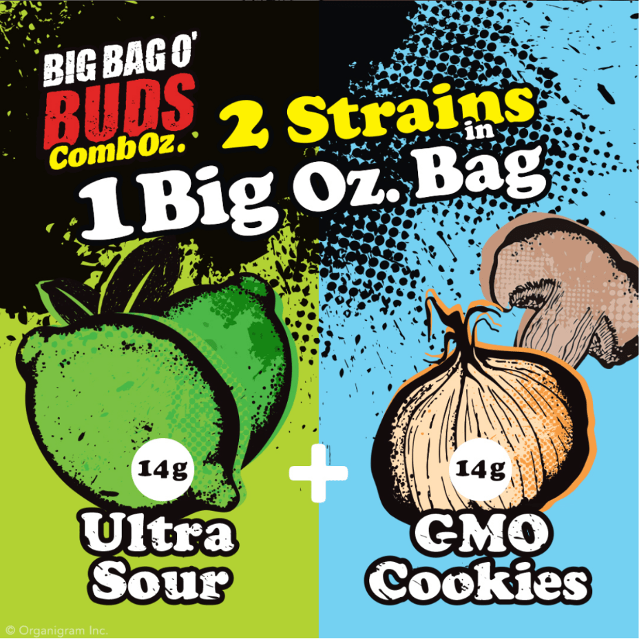 Big Bag O Buds-Comboz GMO & Ultra Sour-2x14g 28g Morden Vape SuperStore and Cannabis Manitoba Canada