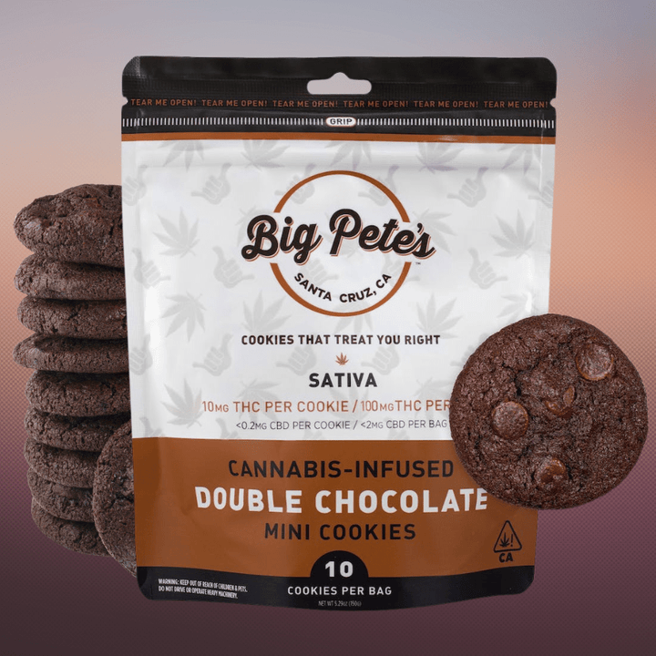 Big Pete's Double Chocolate Cookies Sativa 10mg (10pk) 10/pkg Morden Vape SuperStore and Cannabis Manitoba Canada