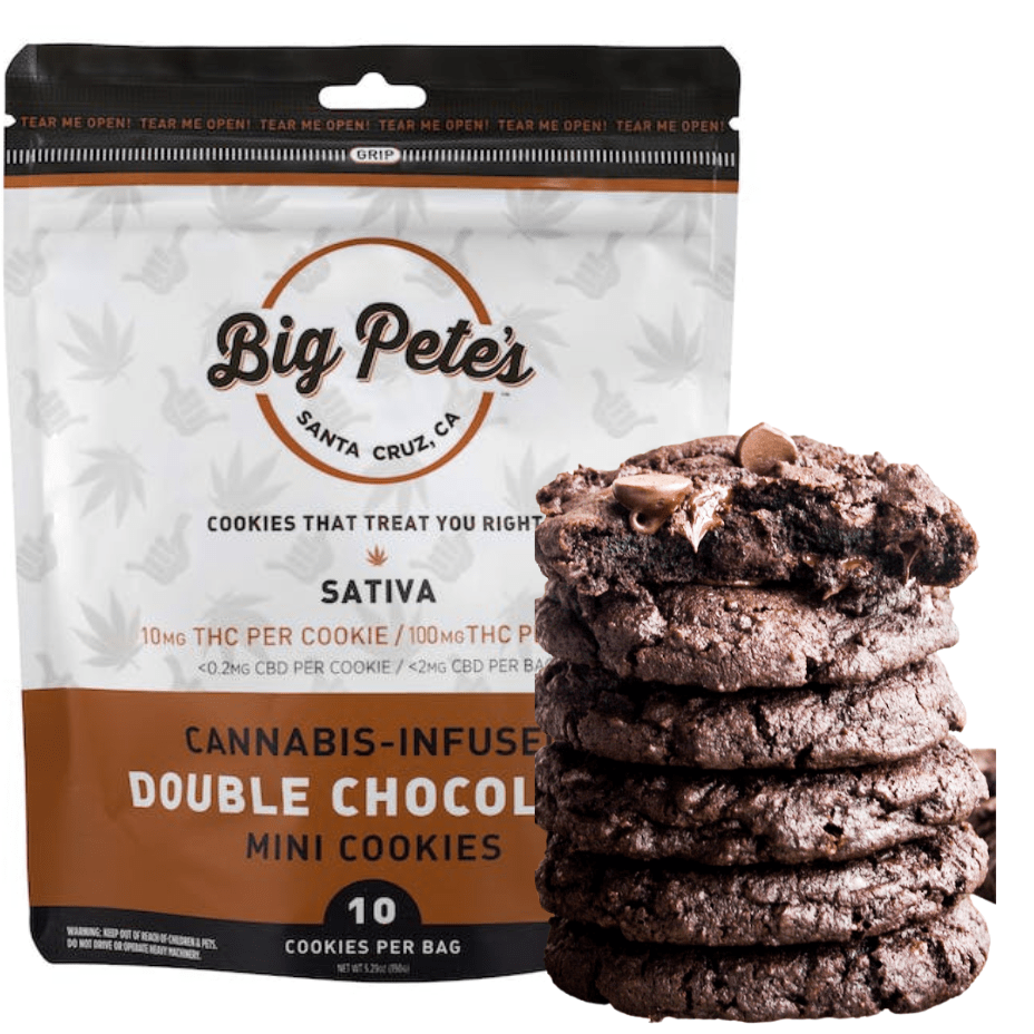 Big Pete's Double Chocolate Cookies Sativa 10mg (10pk) 10/pkg Morden Vape SuperStore and Cannabis Manitoba Canada