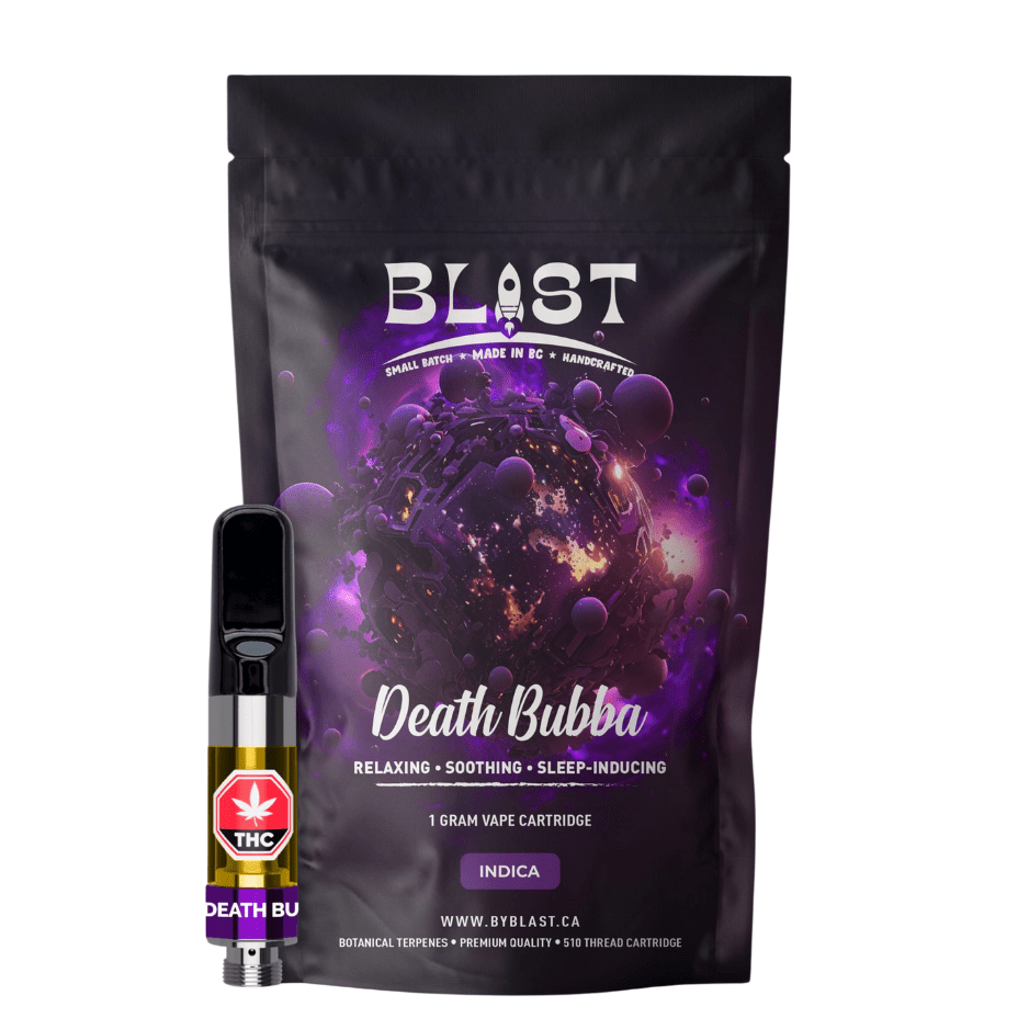 BLAST Death Bubba Indica 510 Cartridge-1g 1g Morden Vape SuperStore and Cannabis Manitoba Canada