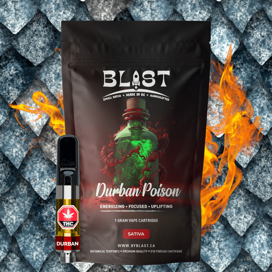 BLAST Durban Poison Sativa 510 Cartridge-1g 1g Morden Vape SuperStore and Cannabis Manitoba Canada