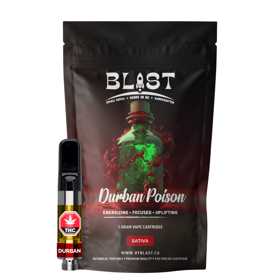 BLAST Durban Poison Sativa 510 Cartridge-1g 1g Morden Vape SuperStore and Cannabis Manitoba Canada