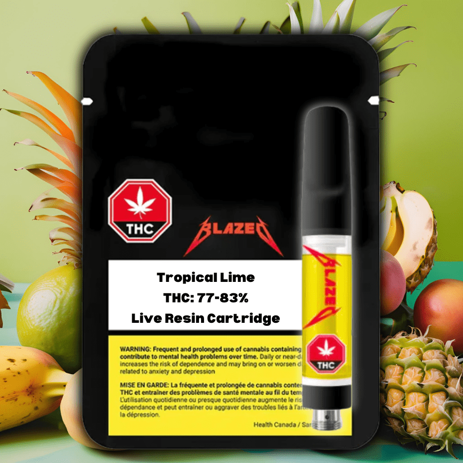 Blazed 2.0 Tropical Lime Live Resin Cartridge-1g 1g Morden Vape SuperStore and Cannabis Manitoba Canada