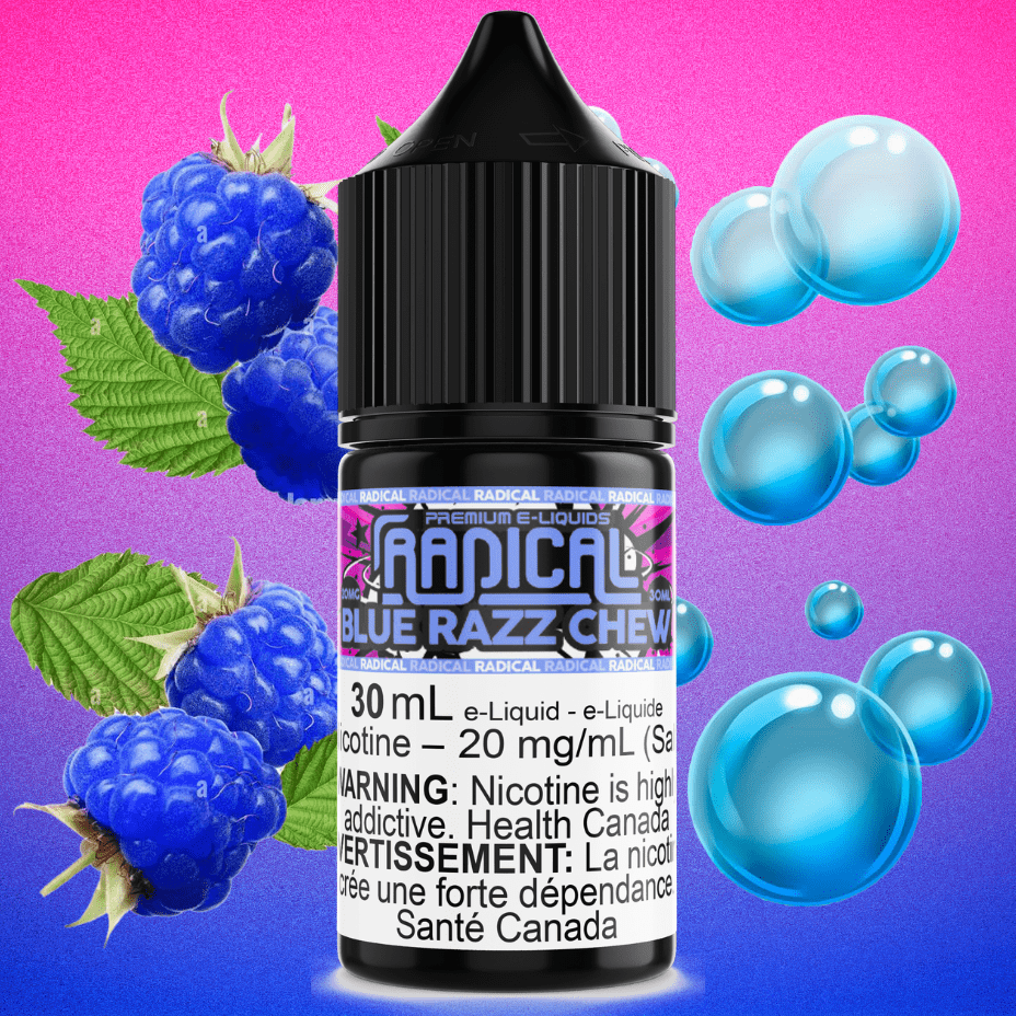 Blue Razz Chew Salt Nic by Radical E-liquid Morden Vape SuperStore and Cannabis Manitoba Canada