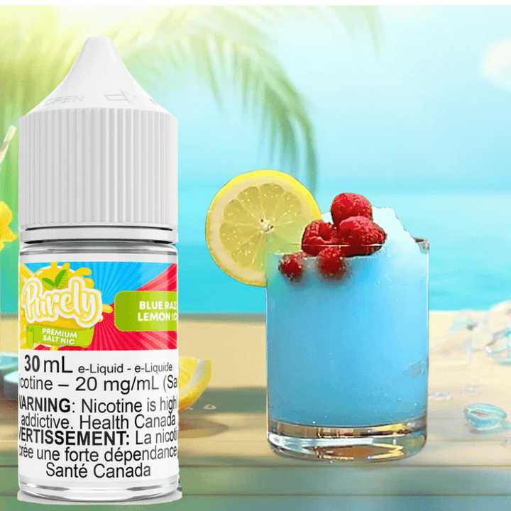 Blue Razz Lemon Ice Salt Nic by Purely E-Liquid Morden Vape SuperStore and Cannabis Manitoba Canada