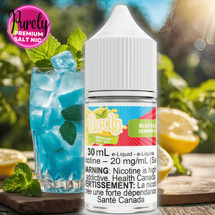 Blue Razz Lemon Ice Salt Nic by Purely E-Liquid Morden Vape SuperStore and Cannabis Manitoba Canada