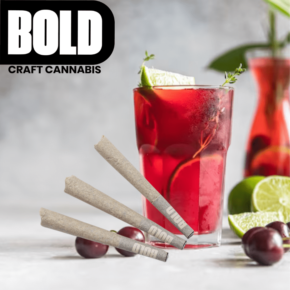 BOLD Frozen Cherry Lemonade Diamond Infused Sativa Pre-rolls-3x0.5g 3x0.5g Morden Vape SuperStore and Cannabis Manitoba Canada