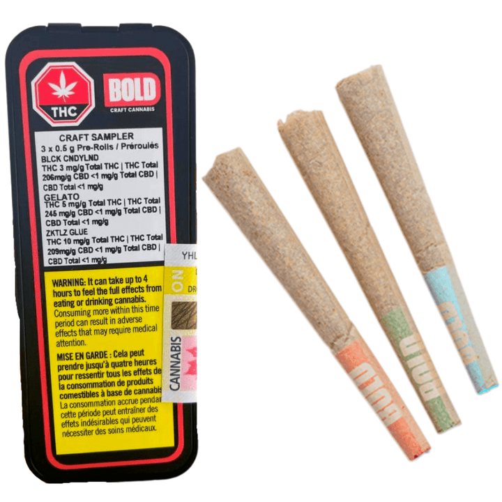 Bold Sampler Pack Craft Indica Pre-Rolls-3x0.5g 3x0.5g Morden Vape SuperStore and Cannabis Manitoba Canada