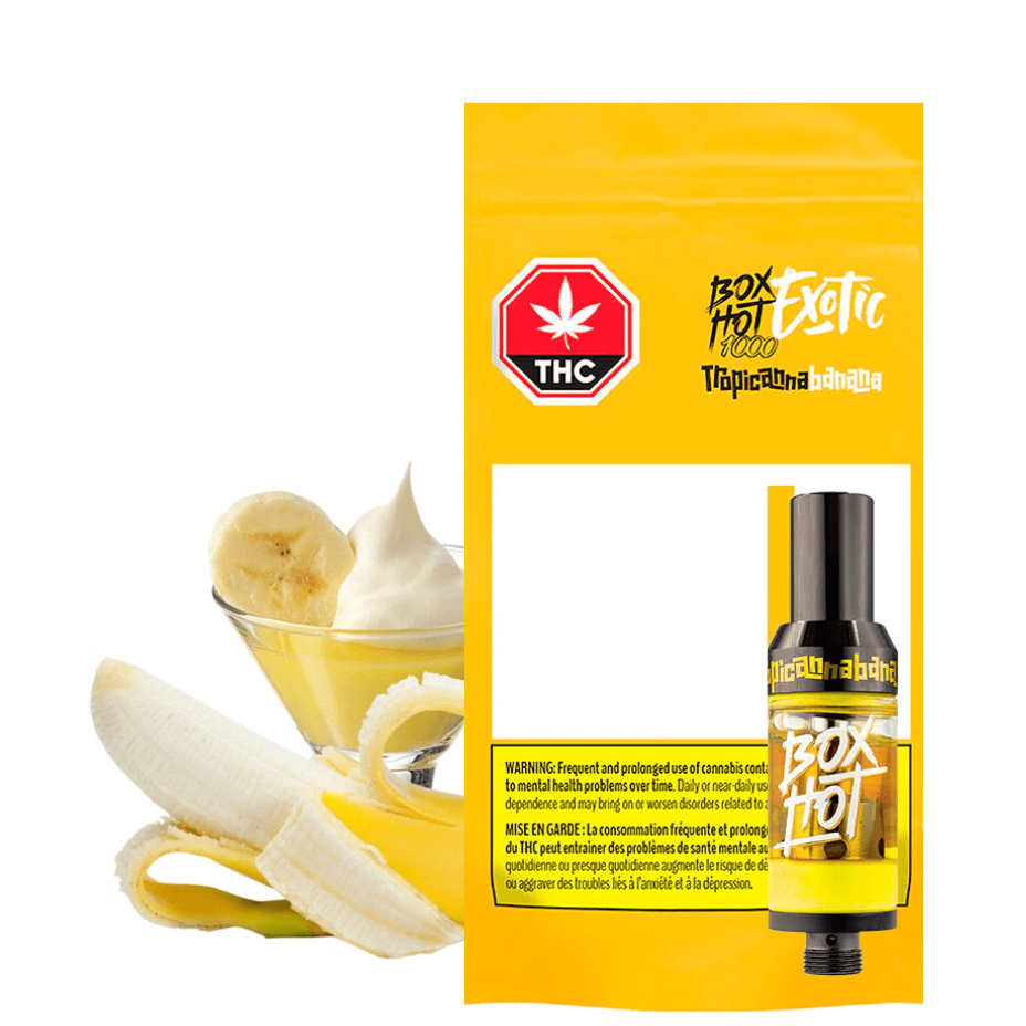 Boxhot Tropicana Banana THC : CBD 510 Cartridge-1.2g 1.2g Morden Vape SuperStore and Cannabis Manitoba Canada