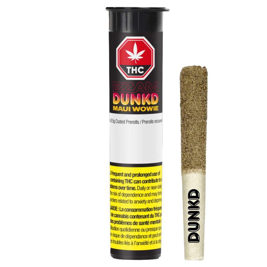 Bzam Dunkd Maui Wowie Terpene Infused Sativa Pre-rolls 3x0.5g Morden Vape SuperStore and Cannabis Manitoba Canada