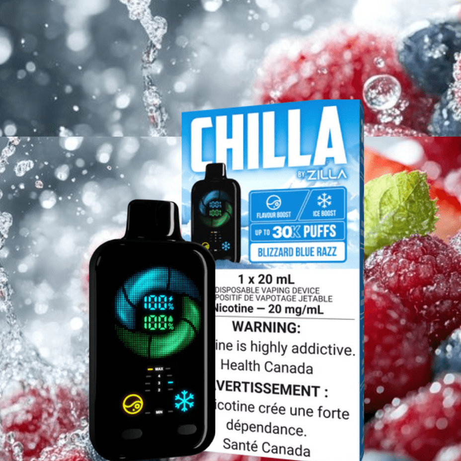 Chilla by Zilla 30k Disposable Vape-Blizzard Blue Razz Vapexcape Vape and Bong Shop Regina Saskatchewan