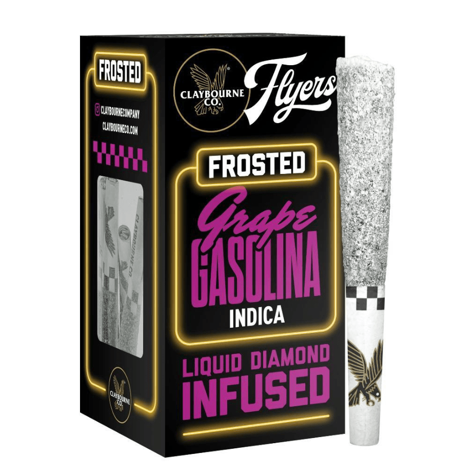 Claybourne Frosted Flyers Grape Gasolina Infused Pre-rolls 3x0.5g 3x0.5g Morden Vape SuperStore and Cannabis Manitoba Canada