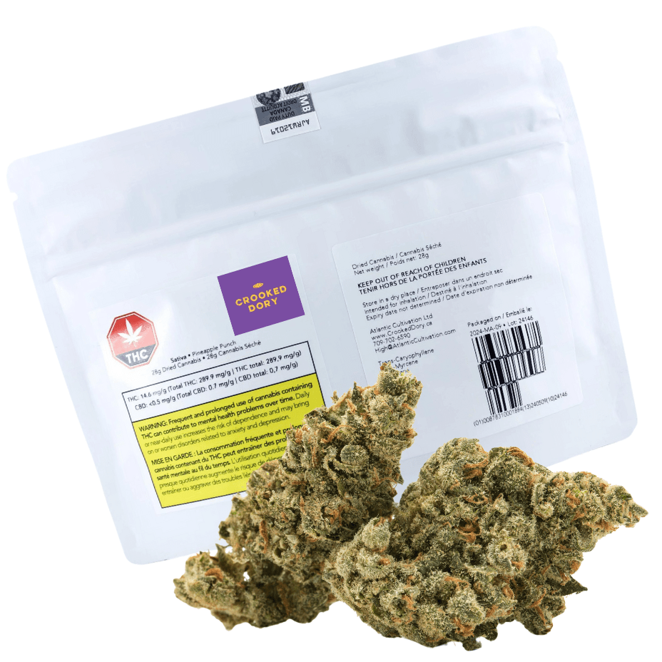 Crooked Dory Pineapple Punch Sativa Flower-15g 15g Morden Vape SuperStore and Cannabis Manitoba Canada