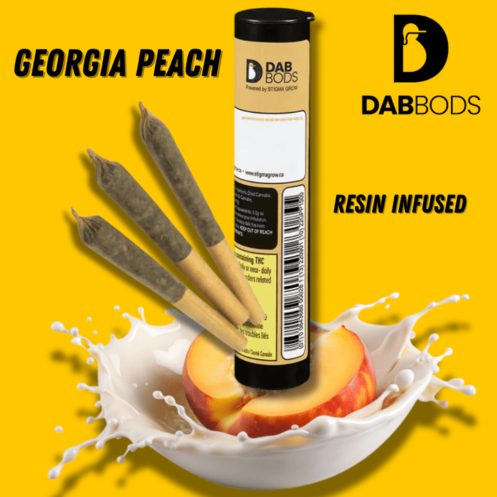 Dab Bods Georgia Peach Resin Infused Sativa Pre-Rolls-3x0.5g 3x0.5g Morden Vape SuperStore and Cannabis Manitoba Canada