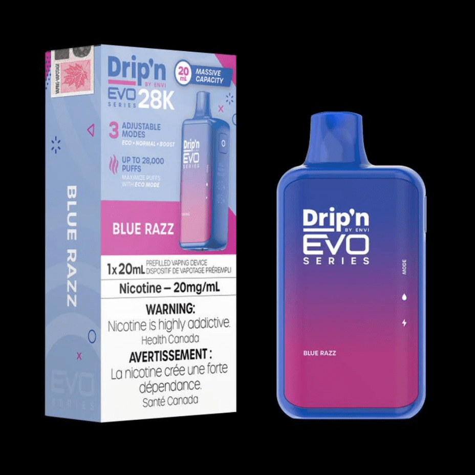 Drip'n by Envi EVO 28k Disposable Vape-Blue Razz 28000 Puffs / 20mg Morden Vape SuperStore and Cannabis Manitoba Canada