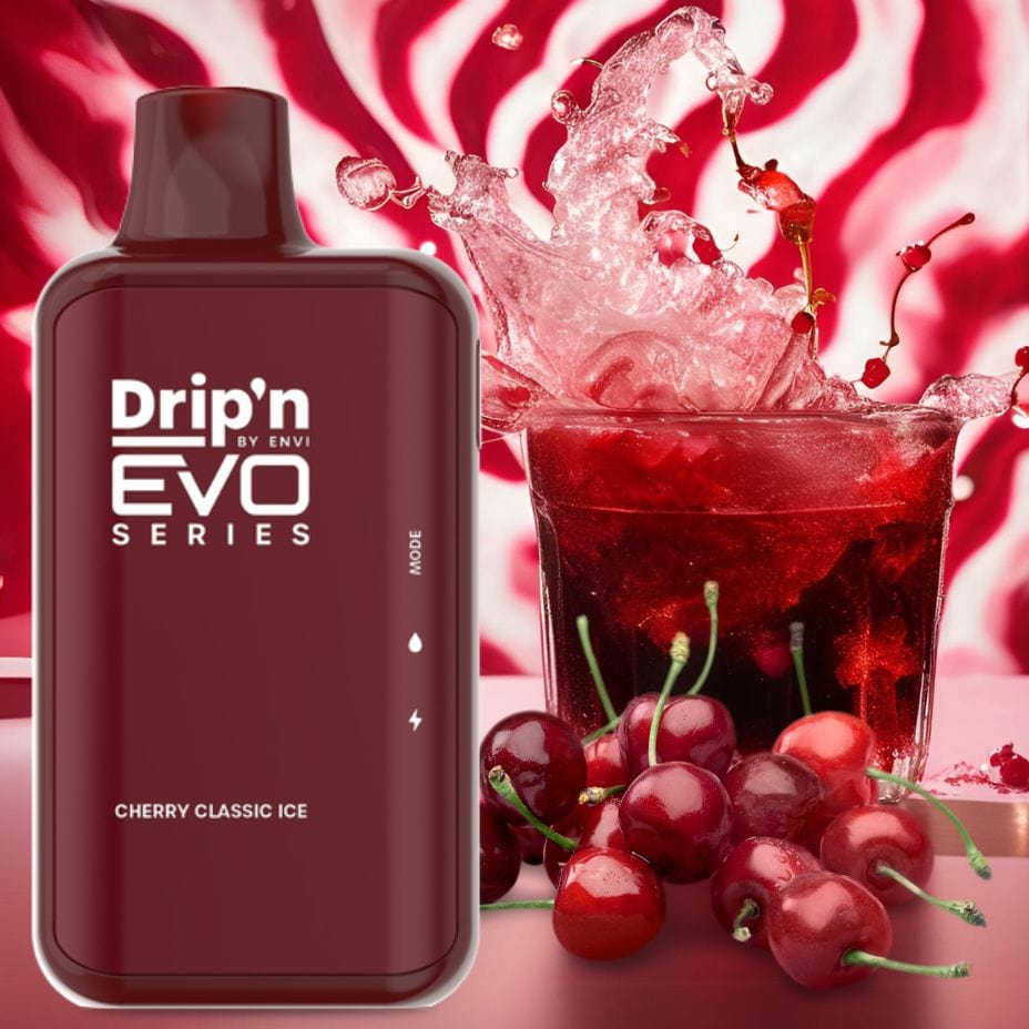 Drip'n by Envi EVO 28k Disposable Vape-Cherry Classic 28000 Puffs / 20mg Morden Vape SuperStore and Cannabis Manitoba Canada