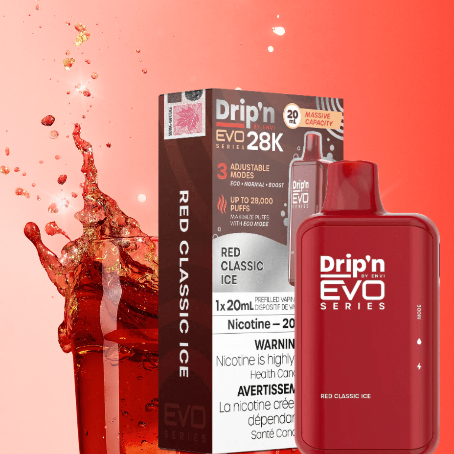 Drip'n by Envi EVO 28k Disposable Vape-Cherry Classic 28000 Puffs / 20mg Morden Vape SuperStore and Cannabis Manitoba Canada