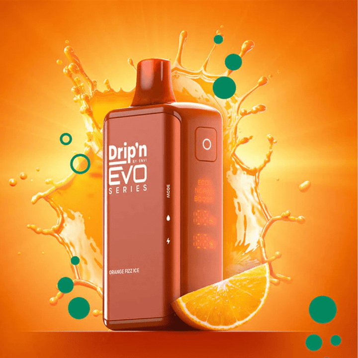 Drip'n by Envi EVO 28k Disposable Vape-Orange Fizz Ice 28000 Puffs / 20mg Morden Vape SuperStore and Cannabis Manitoba Canada