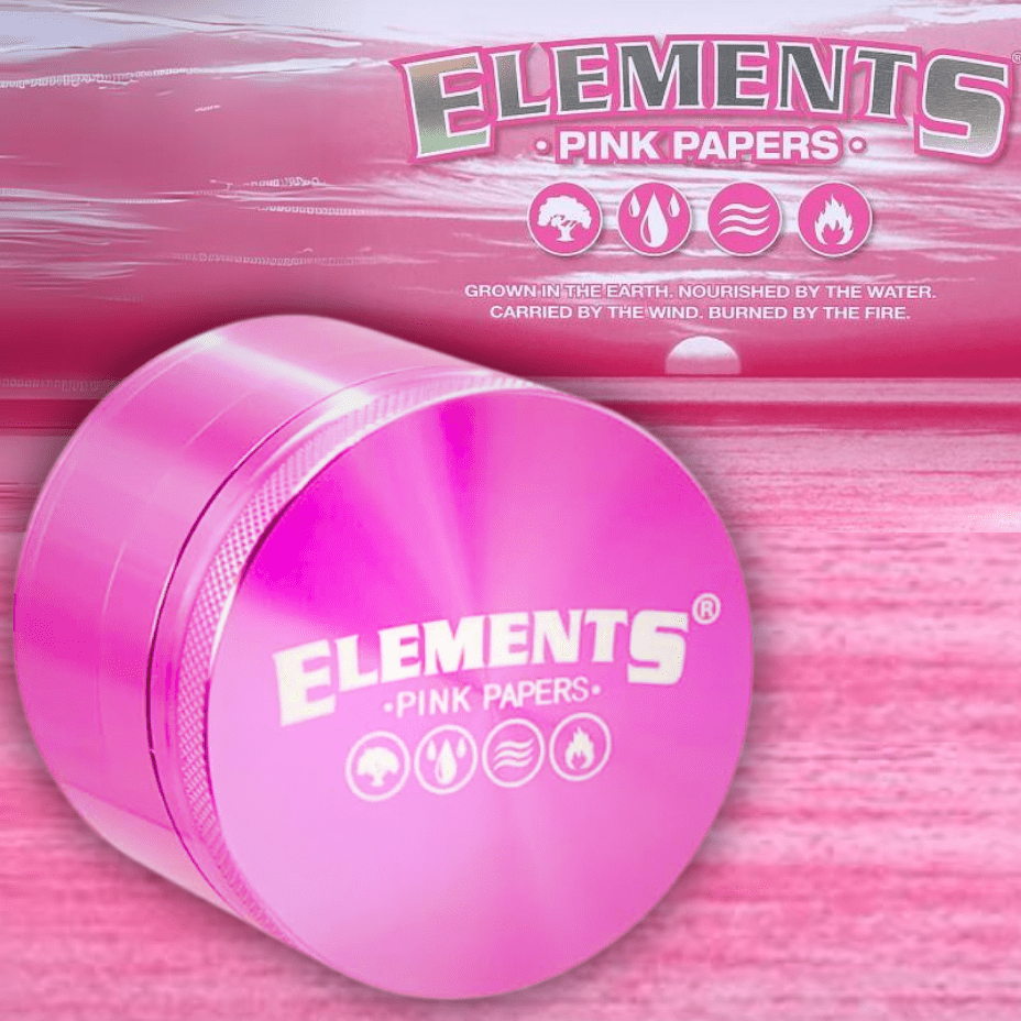 Elements Pink Aluminum 4 Piece Grinder 56mm 56mm / Pink Morden Vape SuperStore and Cannabis Manitoba Canada