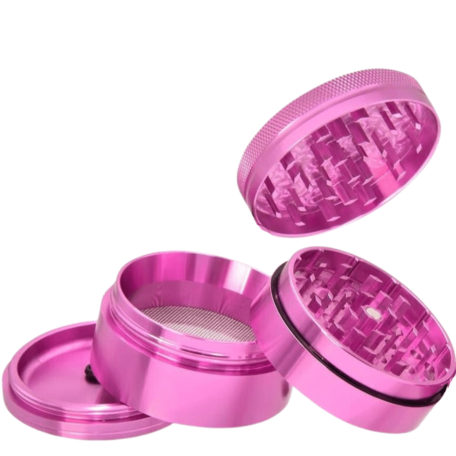 Elements Pink Aluminum 4 Piece Grinder 56mm 56mm / Pink Morden Vape SuperStore and Cannabis Manitoba Canada