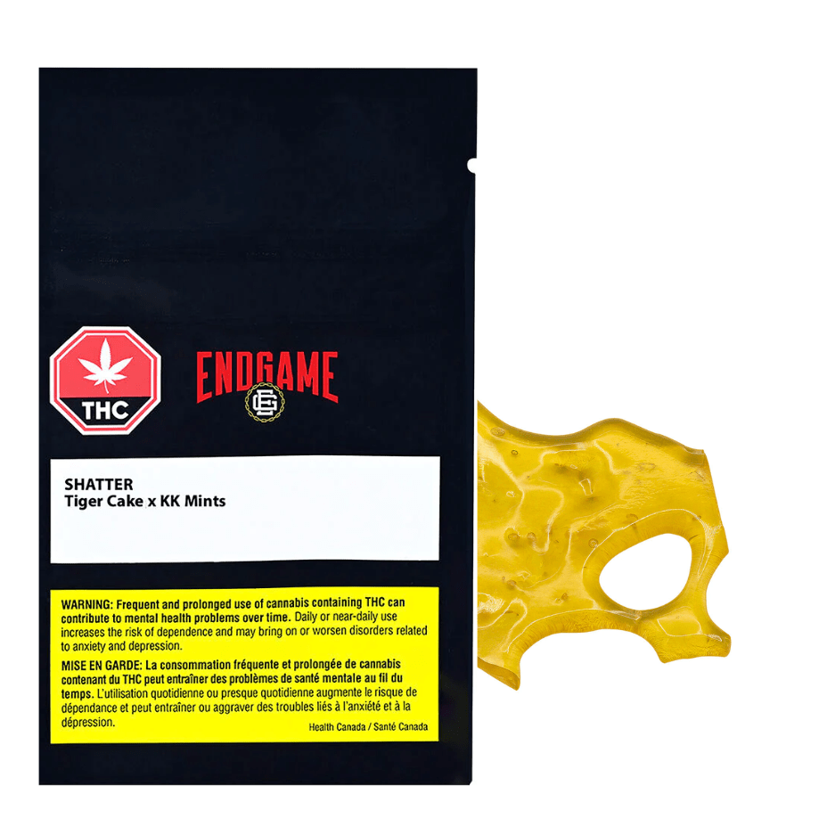 Endgame Tiger CK x KK Mints Shatter-1g 1g Morden Vape SuperStore and Cannabis Manitoba Canada