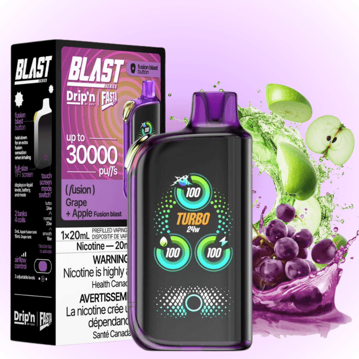 Envi Drip'n x Fasta Blast 30K Disposable Vape-Grape + Apple Fusion Morden Vape SuperStore and Cannabis Manitoba Canada