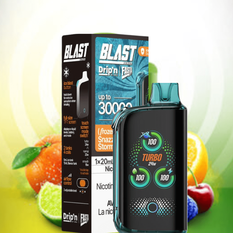 Envi Drip'n x Fasta Blast 30K Disposable Vape-Snazzy S Storm Morden Vape SuperStore and Cannabis Manitoba Canada