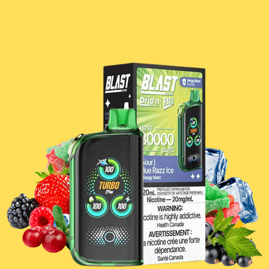 Envi Drip'n x Fasta Blast 30K Disposable Vape-Sour Blue Razz Ice 20mg / 30000 Puffs Morden Vape SuperStore and Cannabis Manitoba Canada