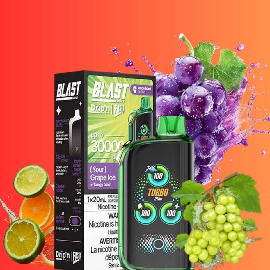 Envi Drip'n x Fasta Blast 30K Disposable Vape-Sour Grape Ice 30000 Puffs Morden Vape SuperStore and Cannabis Manitoba Canada