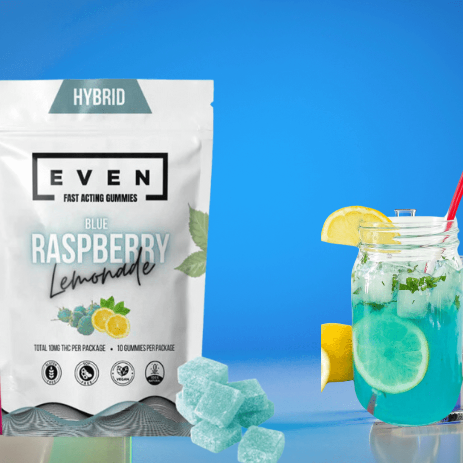 Even Blue Raspberry Lemonade 1:25 THC-CBD Gummies 10/pkg Morden Vape SuperStore and Cannabis Manitoba Canada