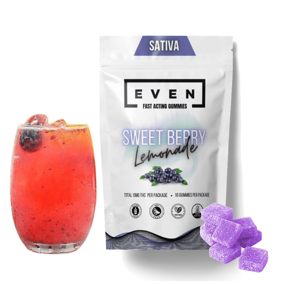 Even Sweet Berry Lemonade Fast Acting Sativa Gummies 10/pkg Morden Vape SuperStore and Cannabis Manitoba Canada