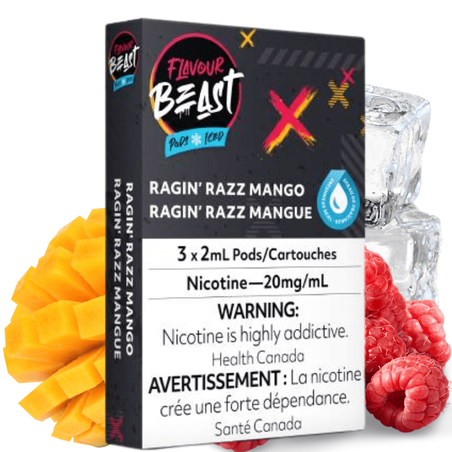 Flavour Beast Pods Ragin' Razz Mango (S-Compatible) 20mg / 3 x 2ml Morden Vape SuperStore and Cannabis Manitoba Canada