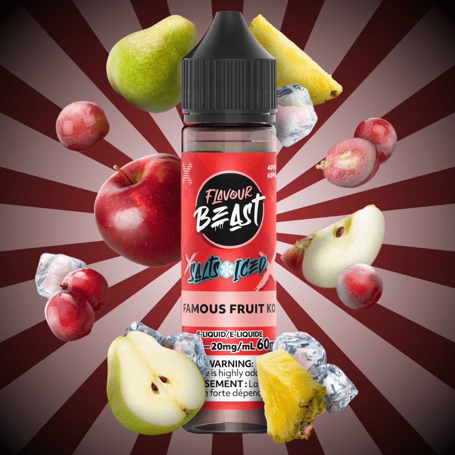 Flavour Beast Salt-Famous Fruit KO Iced-60ml 60mL / 20mg Morden Vape SuperStore and Cannabis Manitoba Canada