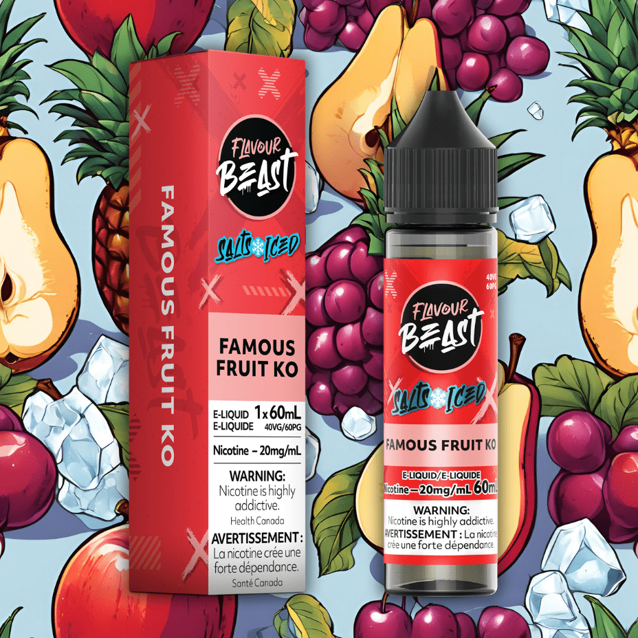 Flavour Beast Salt-Famous Fruit KO Iced-60ml 60mL / 20mg Morden Vape SuperStore and Cannabis Manitoba Canada