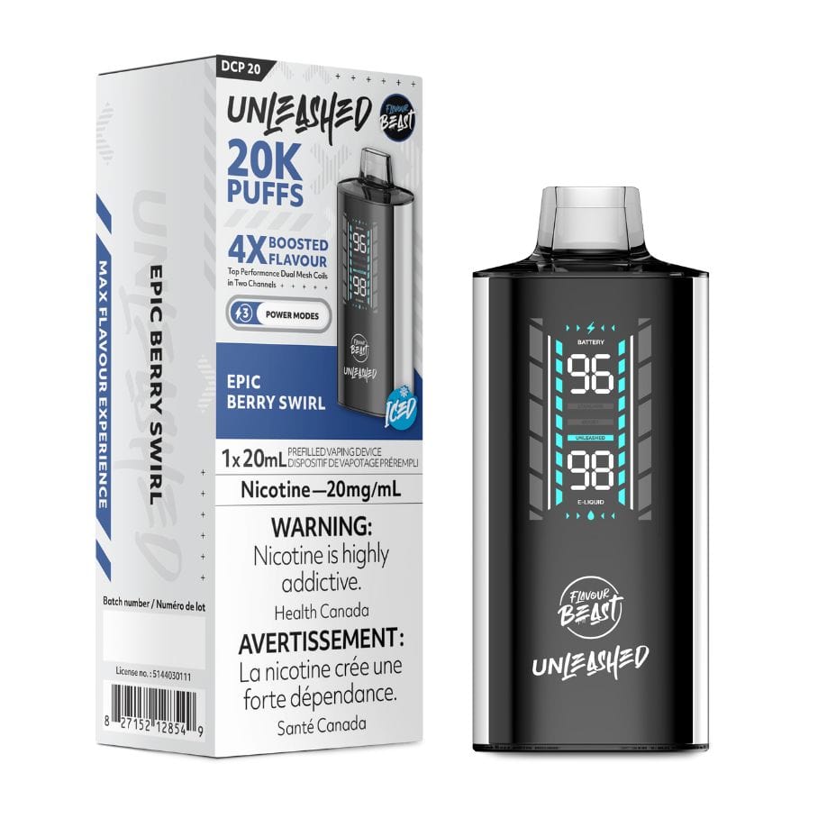 Flavour Beast Unleashed DCP 20K Disposable Vape - Epic Berry Swirl Morden Vape SuperStore and Cannabis Manitoba Canada