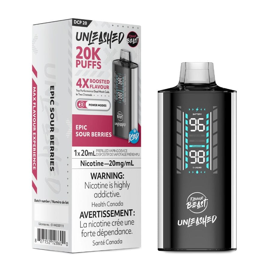 Flavour Beast Unleashed DCP 20K Disposable Vape - Epic Sour Berries Morden Vape SuperStore and Cannabis Manitoba Canada