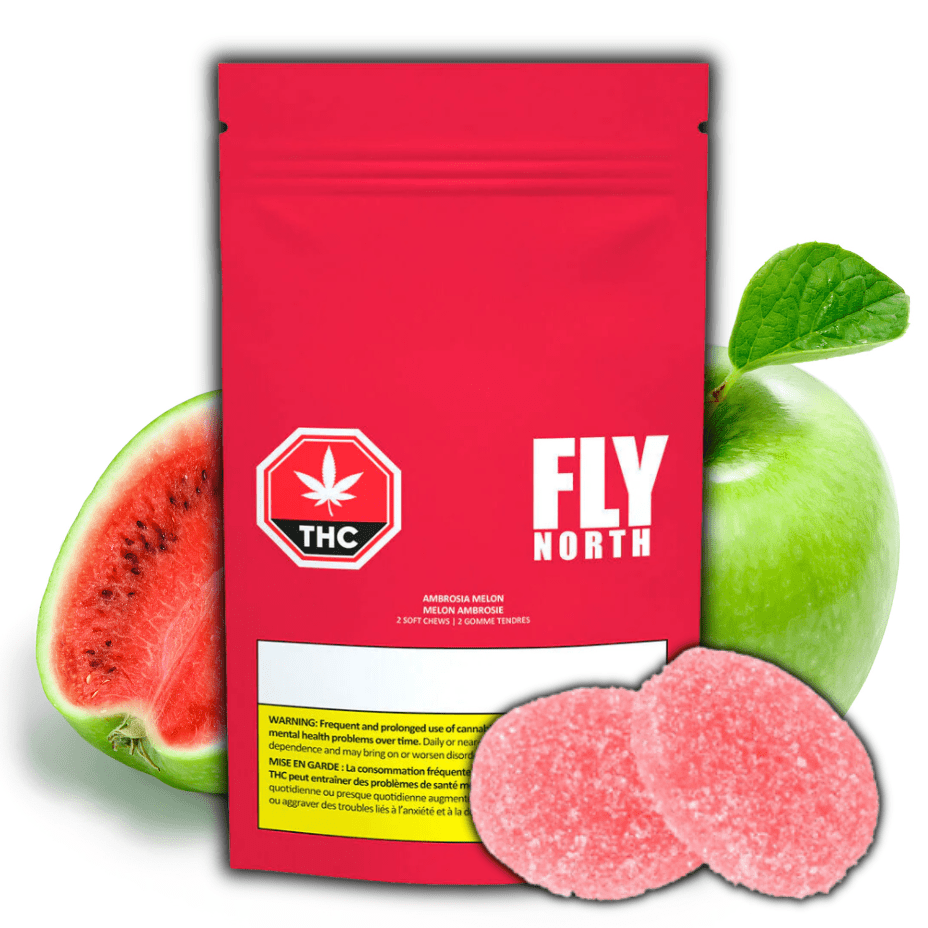 Fly North Ambrosia Melon 1:1 Gummies-2x5mg 2x5mg Morden Vape SuperStore and Cannabis Manitoba Canada