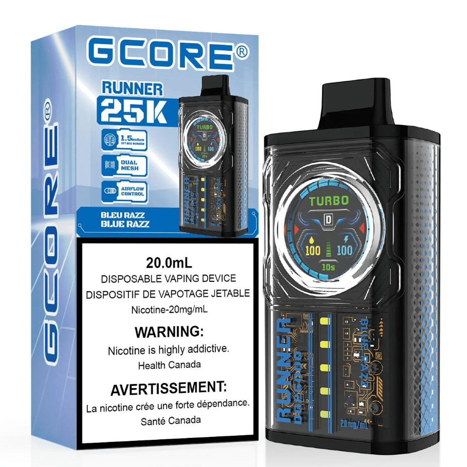 GCORE Disposables 20mg / 25000 Puffs GCORE Runner 25K Disposable Vape - Blue Razz - Morden Vape SuperStore